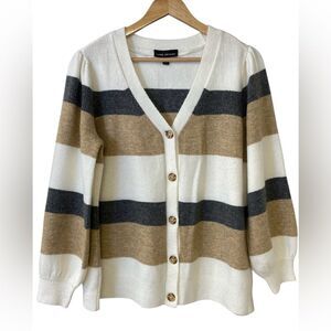 Lane Bryant Sweater Cardigan. Ivory/Tan/Gray. Size 18/20